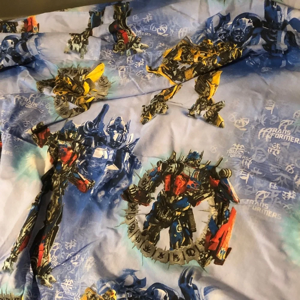 Transformers Print Kids Bedding Panel - Blue, Red, Yellow